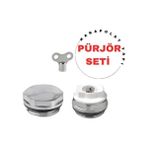 purjör anahtarı+ petek hava alma purjör ve radyatör tapası set - Beyaz