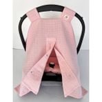 Puro Cotone Açık Pembe Puset Örtüsü ve Minderi