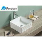 Puroser Anemon Kare Tezgah Üstü Çanak Lavabo