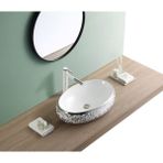 Puroser Flower Silver Tezgah Üstü Çanak Lavabo - Beyaz - Yok