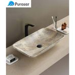 Puroser Marbel Bej Tazgah Üstü Çanak Lavabo