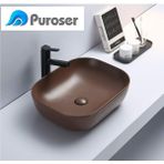 Puroser Palazzo Kahve Tezgah Üstü Çanak Lavabo - Parlak Beyaz - Yok