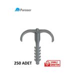 PUROSER Yere Tespit Dübeli Kılçık Dübel 250 Adet Beyaz