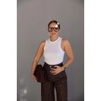 Purple By Banu Beyaz Halter Yaka Fitilli Atlet - 44