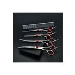 purple dragon Profesyonel 7.0 Inch-18 Cm Berber Kuaför Makas Seti 440c Paslanmaz Japon Çeliği Metal 5 li set