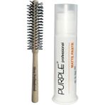 Purple Professional Rkoz Kuaför Fön Fırçası ve Doğal Şekillendirici Purple Mat Wax 100 ml Krem İçerikli