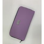 Purpleart Kadın Lila Yazılı Fermuar Polo Armalı Büyük Boy Yatay Cüzdan 10X20CM - Standart