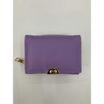 Purpleart Kadın Mini Kedi Detaylı Basic Kağıt Para Bozuk Para ve Kartlık Bölmeli Cüzdan 12X9CM - Standart - Lila