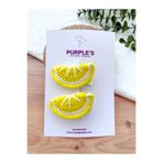 PURPLE'S BİR TUTAM MUTLULUK 2'li El Örgüsü Limon Dilimi Bebek Çocuk Kadın Pens Toka