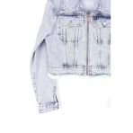 Püskül Detaylı Ve Fermuarlı Kolları Düğmeli Kısa Kot Kadın Ceket Kar Yıkama Açık Mavi Denim