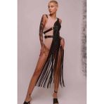 Püsküllü Deri Ceket Harness, Püsküllü Seksi Deri Harness - BRF1014 - Siyah