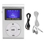PUSOKEI Taşınabilir MP3 müzik çalar seti, alüminyum alaşım, MP3 hafıza kartı, spor arka klipsli ve LCD ekranlı (gümüş)