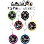 Pusula Anahtarlık Renkli 6 Adet Küçük Pusula Okul Deney Gezi Cep Pusulası Manyetik Pusula Plastik Öğrenci
