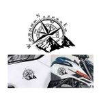 Pusula Dağ 4x4 Off Road Sticker Araba Oto Motosiklet Karavan Etiket 02112 - 20x16 Cm - Siyah
