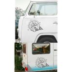 Pusula Dağ 4x4 Off Road Sticker Araba Oto Motosiklet Karavan Etiket 02112 - 40x31 Cm - Gri