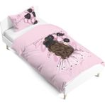 Pusula Home Balonlu Kız Çift Tarafı Dijital Baskılı Tek Kişilik Nevresim Takımı | Çocuk Nevresim Takımı - Pembe - 160 x 220 cm