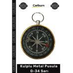 #Pusula Paslanmaz Çelik Dayanıklı Su Geçirmez Hassas Kamp Pusula Kulplu Metal Pusula G34 Sarı