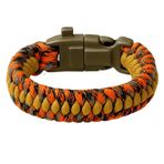 Pusulalı Çakmaklı Paracord Bileklik Anahtarlık - Turuncu Kamuflaj Desen - Kamp ve Doğa Sporları İçin