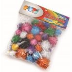 Puti 30 mm Metalik Pompom
