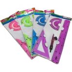 Puti Flexi Silikon Kırılmaz Çizim Seti Pergelli Cetvel Takımı