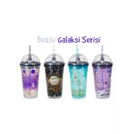 Putı Pıpetlı Bardak 450Ml Buzlu Galaxy 4 Renk