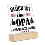 Putuo Decor Glück Ist einen Opa Wie Dich zu haben akrilik masa dekorasyonu, büyükbaba için hediye, dede dekorasyonu, çalışma masası levhası, aile hediye fikri