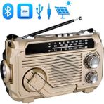 Puxing PX-777 Portatif Analog Radyo Fm-Usb-Sd-Aux-Bluetooth Lityum Pilli Solar Güneş Panelli - Siyah