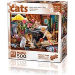 Puzzle 500 Parça Cats Kittens In The Writer's Office