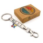 Puzzle Bulmaca Yap Boz Parçası Mat Çelik Charm Çanta Süsü Anahtarlık KY102