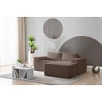 Puzzle Koltuk Tamamen Sünger Minimalist 3 Lü Koltuk - Kahve