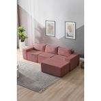 Puzzle Koltuk Tamamen Sünger Minimalist 4 Lü Koltuk - Pembe