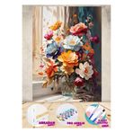 Puzzle Sayılarla Boyama Tuval Seti 35x50 Cm Fırça Boya Dahil (ÇITALI) 35x50 Cm - Cam Kenarı Vazoda Çiçek