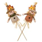 puzzlegame Sonbahar Cüceleri Süslemeleri, Hasat Cini - 2 adet Peluş Oyuncak,Şükran Günü Sonbahar Bebek Süsleri Peluş Oyuncak Vazo Ekleme Noel Ağacı İçin Keçe