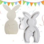 puzzlegame Tavşan Silikon Kalıp, Silikon Tavşan Kalıp | Ayakta Bunny Alçı Reçine Kalıp | Paskalya Yumurtası Alçı Reçine Kalıp Bunny Epoksi Kalıp Mum Reçine Kalıp Dekorasyon için