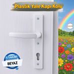 PVC 1 Takım Kapı Kolu Beyaz Balkon Banyo Tuvalet Wc Plastik Kulp Kilitsiz