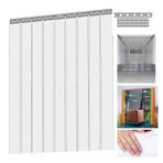 PVC Askılı Perde, Şeffaf Özelleştirilebilir PVC Duş Perdesi - Ağır Hizmet Tipi Plastik Askılı Perde 120 x 190 cm Köşk, Bahçe, Soğuk Yatak Odası için - Poly Çözümü