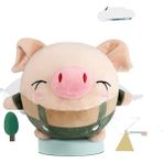 PVC Aynı Çocuk Elektrikli Bebek USB Şarj Müzik Atlama Topu ile Atlama Domuz Douyin Konuşma ve Dans Peluş Oyuncak (Yurt Dışından) - Beyaz - Siyah