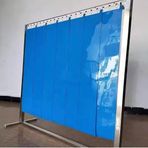 PVC bantlı perde, kaynak için koruma perdesi, PVC bantlı kapı, sarılabilir, yay önleyici halkalar, pürüzsüz plastik, 1,2 x 2,4 m, elektrikli kaynak şantiyeleri için ideal, ri