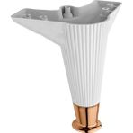 PVC Burada 10 Adet 15 cm Lüx Sehpa - Koltuk -Mobilya Ayağı (Vidalı Dahil) - Beyaz-Altın