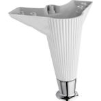 PVC Burada 10 Adet 15 cm Lüx Sehpa - Koltuk -Mobilya Ayağı (Vidalı Dahil) - Beyaz-Krom