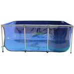 PVC Dış Mekan Akvaryum Su Deposu, Çerçeveli Kanvas Balık Göleti, Koi Yetiştiriciliği, Hidroponik Bitkiler için Şeffaf Görüntüleme Panelli Bahçe Havuzu 140 x 70 x 61 cm