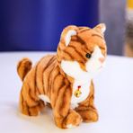 PVC Elektrikli Peluş Oyuncak Ding Dong Kedi Yürüyen Elektronik Interaktif Oyuncak (Yurt Dışından) - Kahverengi