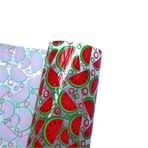 PVC Jöle Vinil, 20 * 33CM A4 Size Summer Fruit Watermelon Print Transparent Jelly Sheet UV Print PVC Bow Bag Fabric(Color 3)