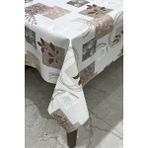 Pvc Kaymaz Elyaf Tabanlı Silinebilir Muşamba Masa ÖRTÜSÜ_212-A - Kahverengi - 140 x 300 cm