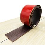 PVC kendinden yapışkanlı kapatma şeridi, 1/3/10 m geçiş profili, su geçirmez, kendinden yapışkanlı, geçiş rayı, kapatma profili, kauçuk duvar süpürgeliği, zemin halısı laminat (siyah ceviz, 1 m)