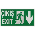 Pvc Levha - Çıkış/Exit Aşağı Yön