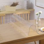 PVC Masa Örtüsü 2 mm Kalın Şeffaf Masa Örtüsü Su Geçirmez ve Isıya Dayanıklı Koruyucu Yemek Kahve TV Mobilya Cam Tabak (30x59 inç/75x150 cm)