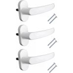 PVC Pencere Kolu 3 Adet – Plastik Cam Kolu, Evrensel Uyumlu, Vidalı Montaj, Dayanıklı Beyaz Pencere Açma Kolu