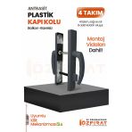 Pvc Pimapen Plastik Balkon Kapı Kolu – Barelsiz – Antrasit – (4 Takım)