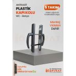 Pvc Pimapen Plastik Banyo, Tuvalet, Wc Kapı Kolu – Antrasit – (5 Takım)